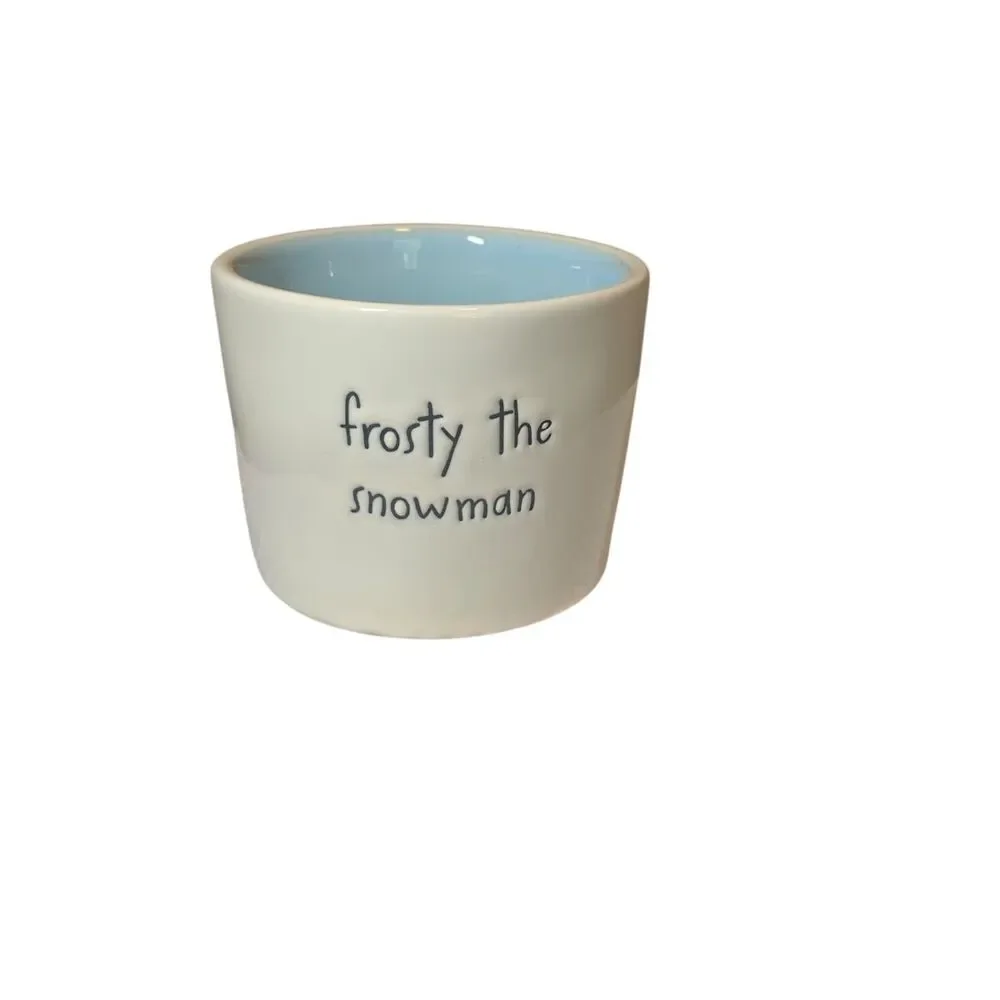 Rae Dunn Magenta Frosty the Snowman Ceramic Ramekin Container Christmas Winter